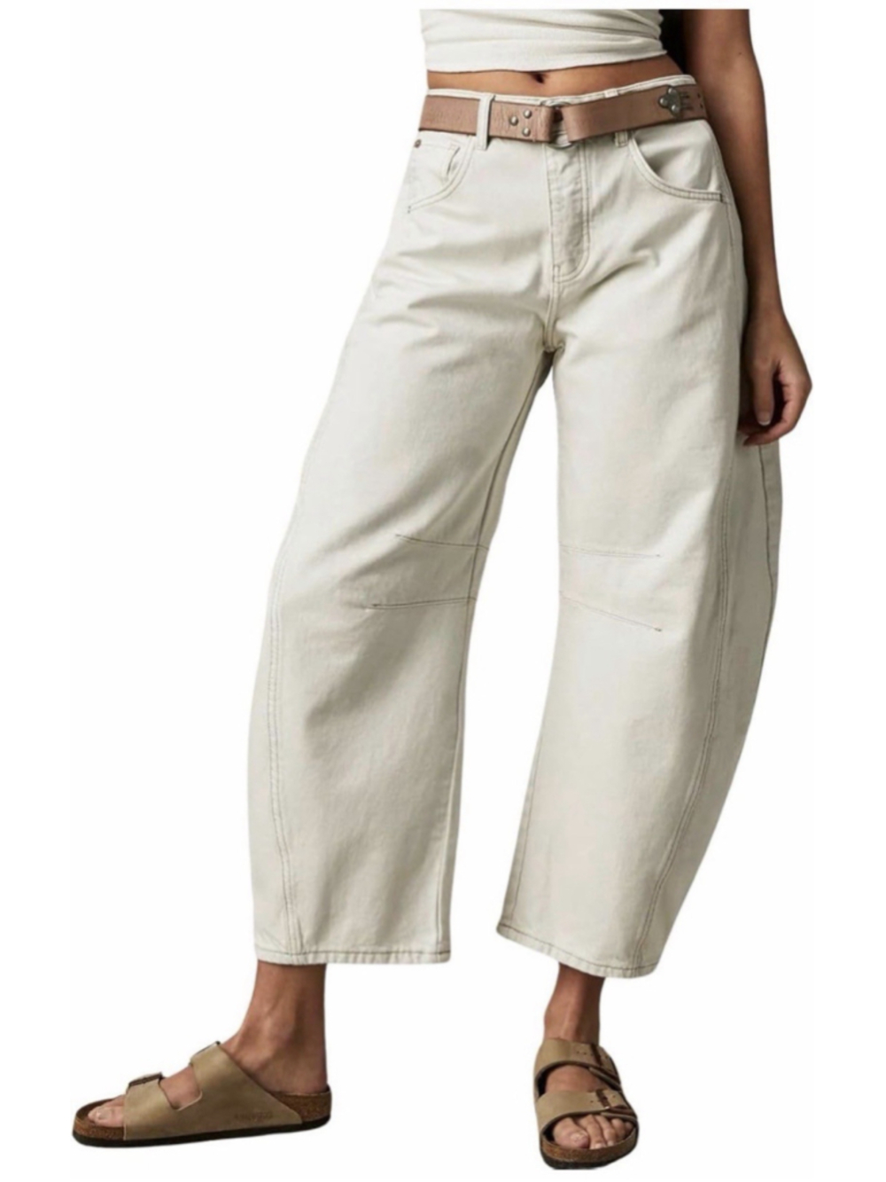 Flamingals Straight Leg Low Rise Barrel Pants L